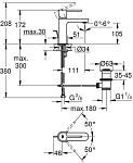 32612003 Plus Смеситель однорычажный для раковины, со сливным гарнитуром, S-Size, хром, фото 3