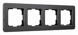 Рамка на 4 поста Werkel Platinum (черный алюминий) W0042608, фото 2