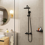 26426670 HG Vernis Blend Showerpipe 240 термостатическая душевая система, матовый черный, фото 4