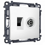 Механизм ТВ-розетки оконечные и розетки Ethernet RJ-45 со шторкам Ambrella Volt ALFA MA132510, фото 2