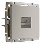 Розетка Ethernet RJ-45 и со шторками, без рамки Werkel дымчатый W1281004
