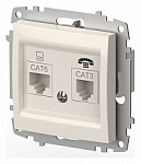 Розетка двойная RJ-12 и Ethernet RJ-45, без рамки Elbi Eleсtriс Zena Vega 609-010200-249, фото 1