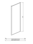 AQ ARI WA 10020GM Неподвижная душевая стенка 1000x2000, для комбинации с дверью, профиль оружейная сталь, стекло прозрачное, фото 4