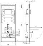 INS-0000010 Aquatek Easy Fix 50 Монтаж рама для подв унитаза1130*500*100+звукоизоляционная прокладка (КРЕПЕЖ к стене В КОМПЛЕКТЕ), фото 4