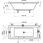 Ванна FORMY 01 SLIM 170x75 белая, фото 3