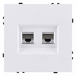 Розетка двойная Ethernet RJ-45 и со шторками, без рамки Kollinger Eclipse EC-018WH