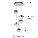 Подвесной светильник Sphere 5L LED Ø33 DIM разноцветный, фото 2