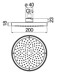 AD139/10CBM верхний душ 20 см, матовый черный, фото 3