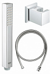 27889000 Euphoria Cube+ Stick Душевой набор I (квадратный ручной душ, настенный держатель, шланг 1500 мм), 9,5 л/мин, хром, фото 4