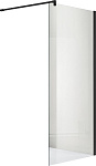 AQ WIW 09020BL Душевая перегородка Walk in с держателем 900x2000 профиль черный, стекло прозрачное