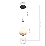 SL6134.413.01 Светильник подвесной ST-Luce черный/желтый, опаловый LED 1*18W 3000K ФЛОРЕНТИНИ, фото 4