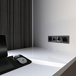 Накладка для розетки с заземлением и 2хUSB Werkel черный акрил W1179548, фото 4