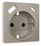 Накладка для розетки с заземлением и со шторками и 2хUSB type A и C Ambrella Volt ALFA AP3700