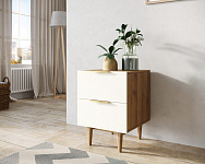 Тумбочка с двумя ящиками "Line" LN07/GR1/beige, фото 3