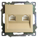 Розетка двойная Ethernet RJ-45 без рамки Stekker Катрин 50009