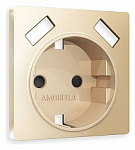 Накладка для розетки с заземлением и со шторками и 2хUSB type A Ambrella Volt ALFA AP6090