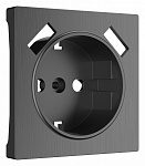 Накладка для розетки с заземлением и 2хUSB Werkel графит рифленый W1179504, фото 2