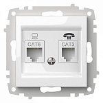 Розетка двойная RJ-12 и Ethernet RJ-45, без рамки Elbi Eleсtriс Zena Vega 609-015600-249, фото 3