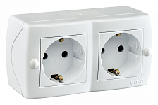 Блок с розетками с заземлением и крышкой Mono Electric Octans IP20 104-010107-120, фото 2