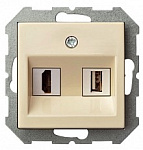 Розетка HDMI и розетка USB без рамки LIREGUS EPSILON 28-085, фото 1