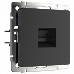 Розетка Ethernet RJ-45 без рамки Werkel черный матовый W1181008, фото 2