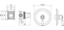 AQ1566MB КЛАССИК смеситель Смесители для душа 1 режим (внешняя и скрытая часть), матовый черный, фото 3