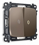 Выключатель проходной двухклавишный с подсветкой без рамки Ambrella Volt OMEGA MO634030