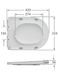 AQ4002-00 Сидение с крышкой (дюропласт) ROUND (для AQ4412, AQ4452), SoftClose, QuickRelease, белая, фото 4