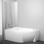 CVSK1 ROSA 140/150 L блестящая+транспарент шторка на ванну, фото 1
