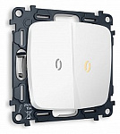 Выключатель проходной двухклавишный с подсветкой без рамки Ambrella Volt OMEGA MO124030