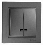 Выключатель двухклавишный с подсветкой Mono Electric Despina 102-202025-103, фото 1