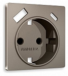 Накладка для розетки с заземлением и со шторками и 2хUSB type A и C Ambrella Volt ALFA AP6400