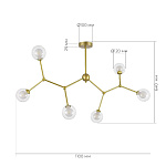 SLE1106-203-06 Светильник подвесной Золотистый/Прозрачный, Белый G9 LED 6*5W АРКУС, фото 4