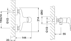 LM0403C "LINARA" Смеситель Смесители для душа, хром, фото 3