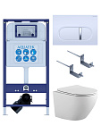 SET AQUATEK ЕВРОПА-042 4в1 (рама AQUATEK INS-0000025 +крепление KKI-0000002 +кнопка KDI-0000042 +унитаз AQ1901-00 +тонкое сиденье sc), фото 1