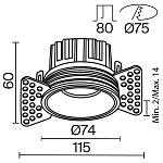 Встраиваемый светильник Technical DL058-12W3K-TRS-BS, фото 2