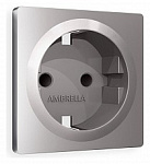 Накладка для розетки с заземлением и со шторками Ambrella Volt ALFA AP5070