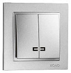 Выключатель двухклавишный с подсветкой Mono Electric Despina 102-212125-103, фото 2
