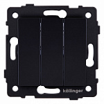 Выключатель трехклавишный без рамки Kollinger  REA-S-012BK