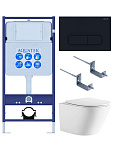 SET AQUATEK ЛИБЕРТИ-017 4в1 (рама AQUATEK Standard INS-0000012+крепёж KKI-0000002+клавиша KDI-0000017+унитаз ЛИБЕРТИ AQ1999T-00 с тонким сиденьем sc), фото 1