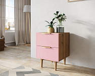 Тумбочка с двумя ящиками "Line" LN07/GR1/pink, фото 3