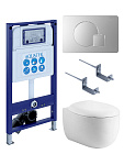 SET AQUATEK АЛЬТАИР cm-068 4в1 (рама AQUATEK INS-0000025 +крепление KKI-0000002 +кнопка KDI-0000068 +унитаз AQ1980-00 +тонкое сиденье с механиз), фото 1