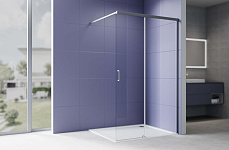 AQ.WISL.120.1GM Душевая перегородка раздвижная Walk in с держателем 1200x2000 профиль оружейная сталь, стекло прозрачное 5/6мм, фото 1