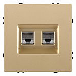 Розетка двойная Ethernet RJ-45 и со шторками, без рамки Kollinger Eclipse EC-018GD