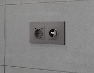 Накладка для розетки с заземлением и со шторками и 2хUSB type С Ambrella Volt ALFA AP6605, фото 3