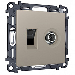ТВ-розетка и розетка Ethernet RJ-45 без рамки Ambrella Volt ALFA MA372510