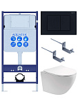 SET AQUATEK ЕВРОПА-012 4в1 (рама AQUATEK Standard INS-0000012 с клавишей KDI-0000012 и крепежом KKI-0000002+унитаз AQ1901-00 с тонким сиденьем sc), фото 1