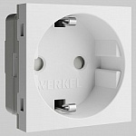 Розетка с заземлением и со шторкой модульная Werkel белый a069368