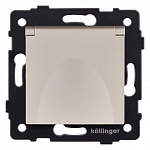 Розетка с заземлением с крышкой, без рамки Kollinger  REA-006GD