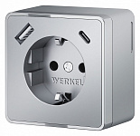 Розетка с заземлением и со шторками и USB Werkel Gallant (серебряный) W5071706, фото 2